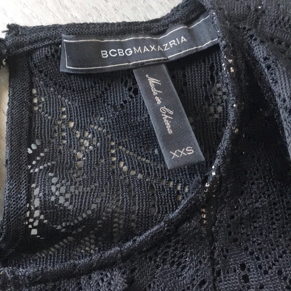BCBG Lace Cold Shoulder Peplum Black XXS - Picture 5 of 8